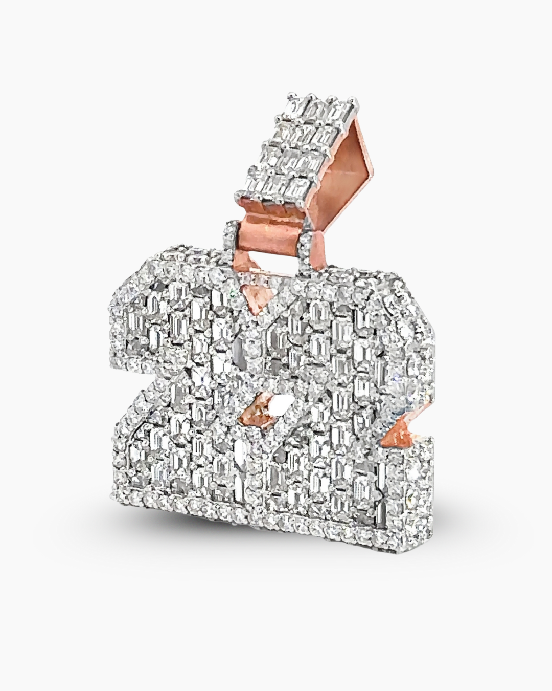 10KT ROSE GOLD "22" EMERALD PENDANT