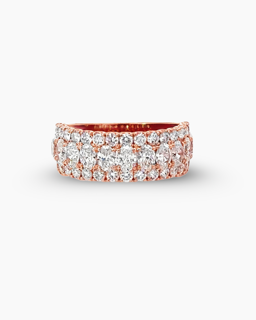 14KT Rose Gold LabGrown Diamond Oval and Round Band