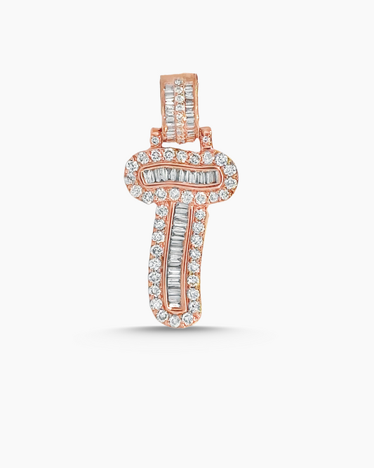 10KT Rose Gold ' T ' Letter Pendant