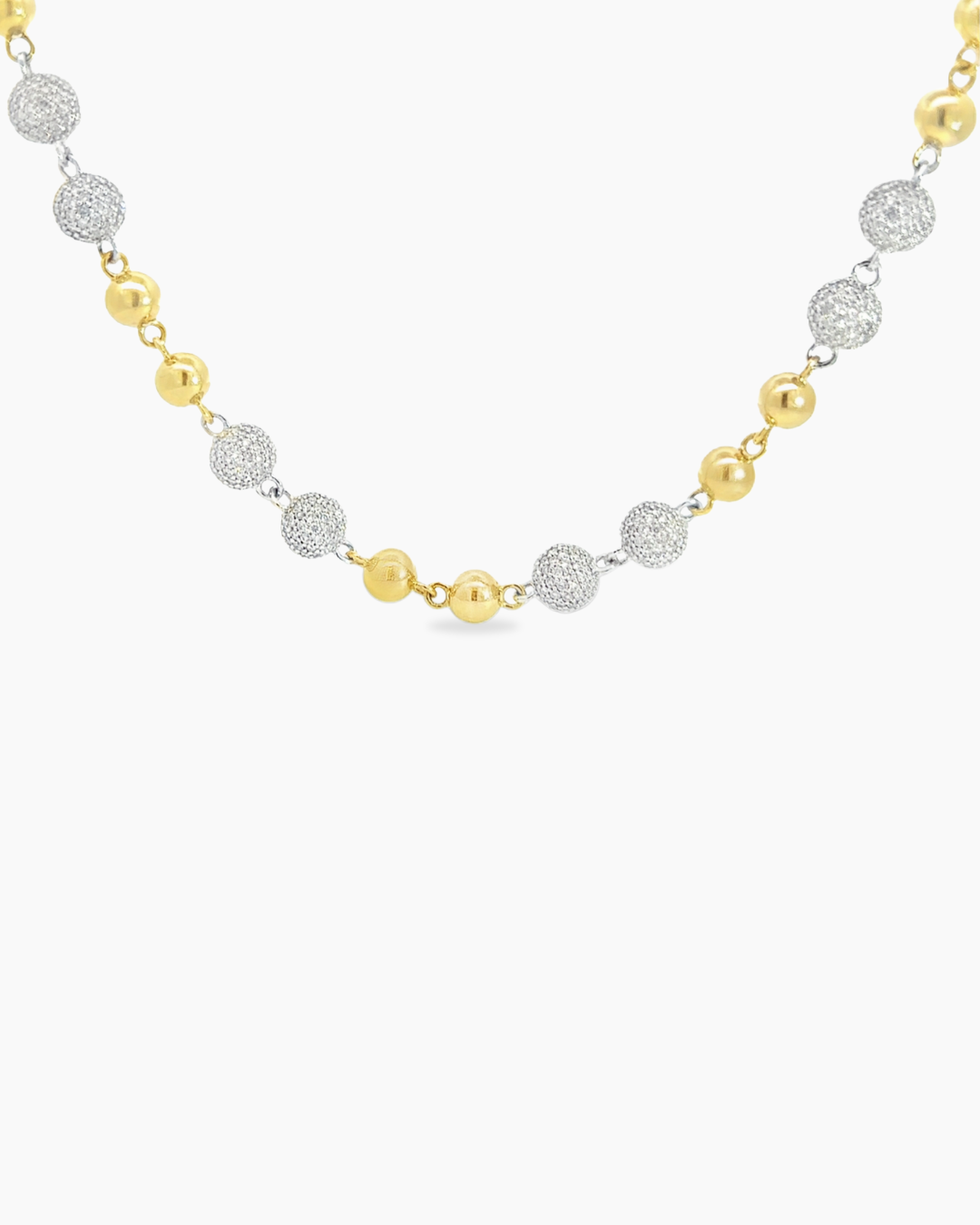 10KT YG DIAMOND BALL CHAIN
