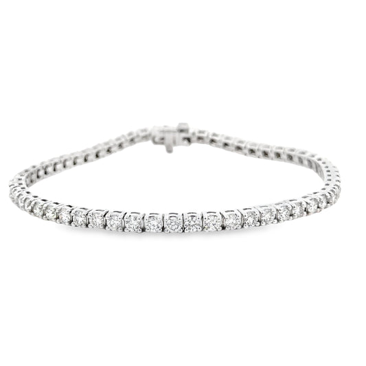 10KT WHITE GOLD NATURAL DIAMOND TENNIS BRACELET