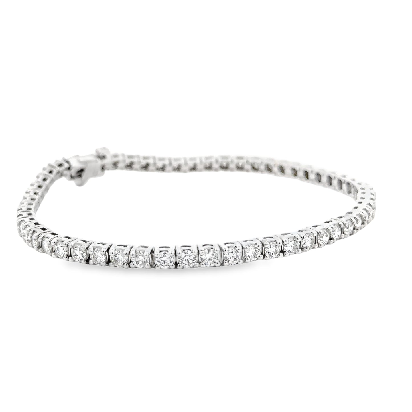10KT WHITE GOLD NATURAL DIAMOND TENNIS BRACELET