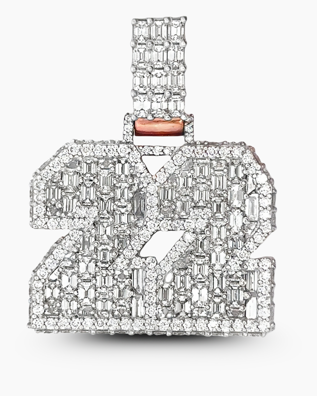 10KT ROSE GOLD "22" EMERALD PENDANT