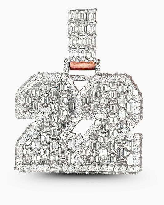 10KT ROSE GOLD "22" EMERALD PENDANT