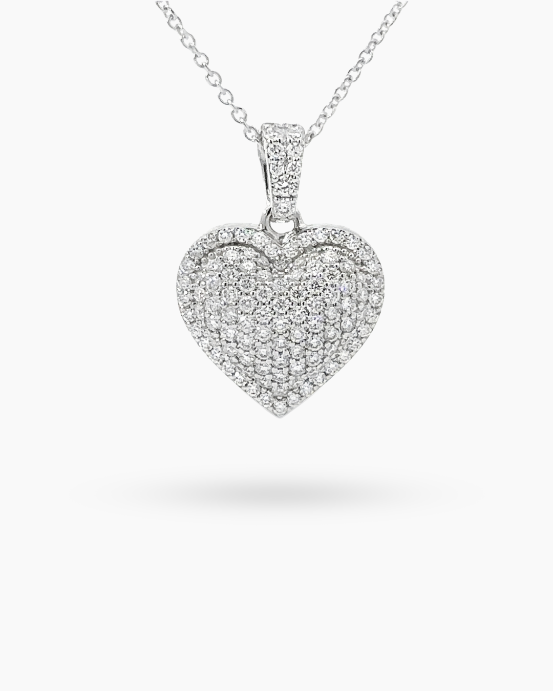 14KT WHITE GOLD HEART PENDANT