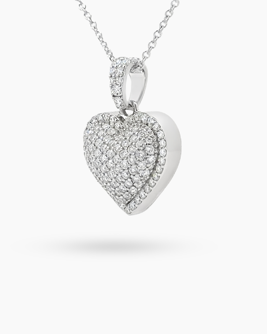 14KT WHITE GOLD HEART PENDANT