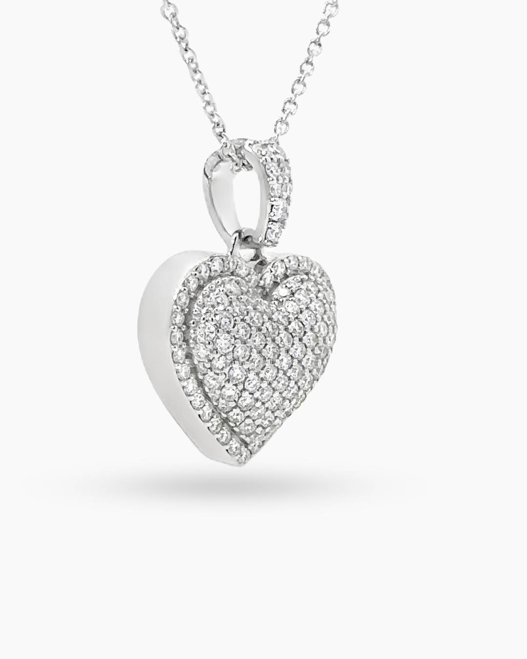 14KT WHITE GOLD HEART PENDANT