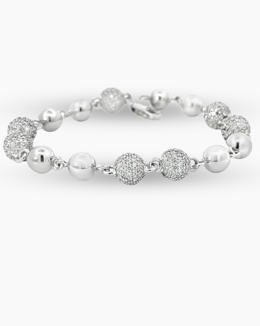 10KT White GOLD BALL BRACELET
