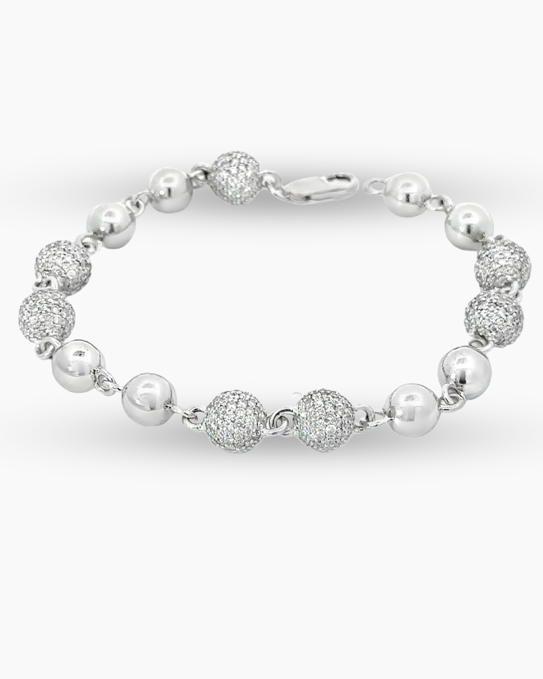 10KT White GOLD BALL BRACELET