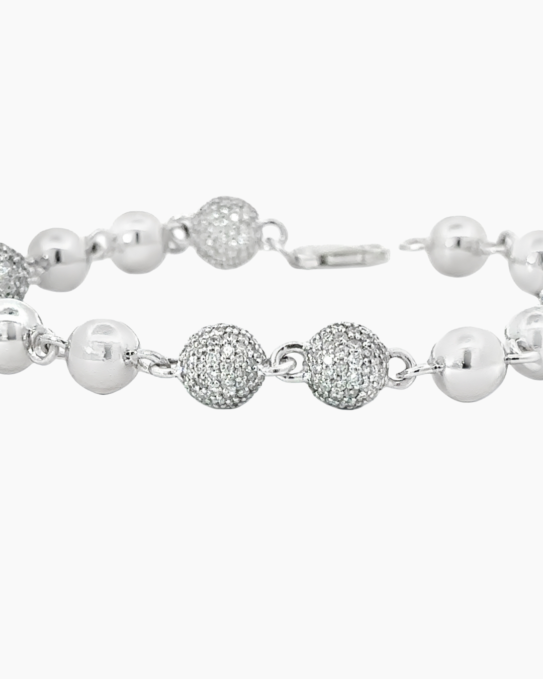 10KT White GOLD BALL BRACELET