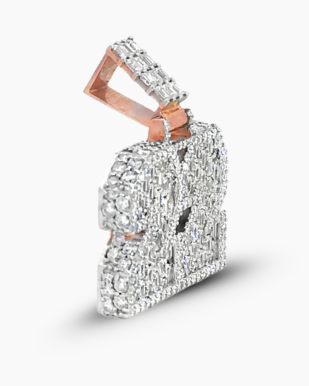 10KT ROSE GOLD "22" EMERALD PENDANT