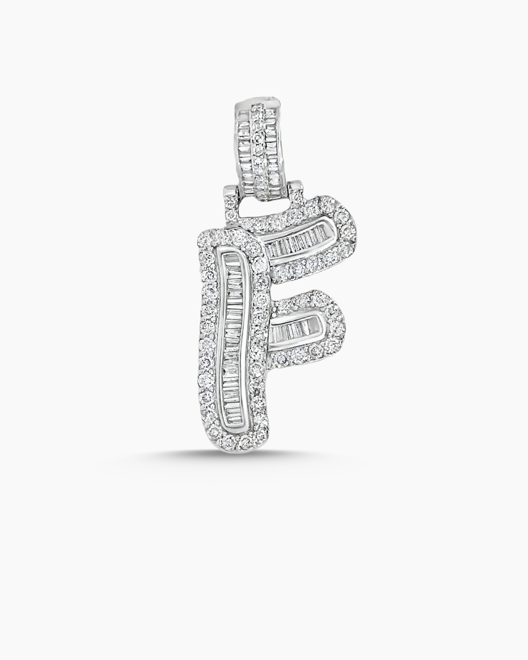 10KT White Gold ' F ' Letter Pendant