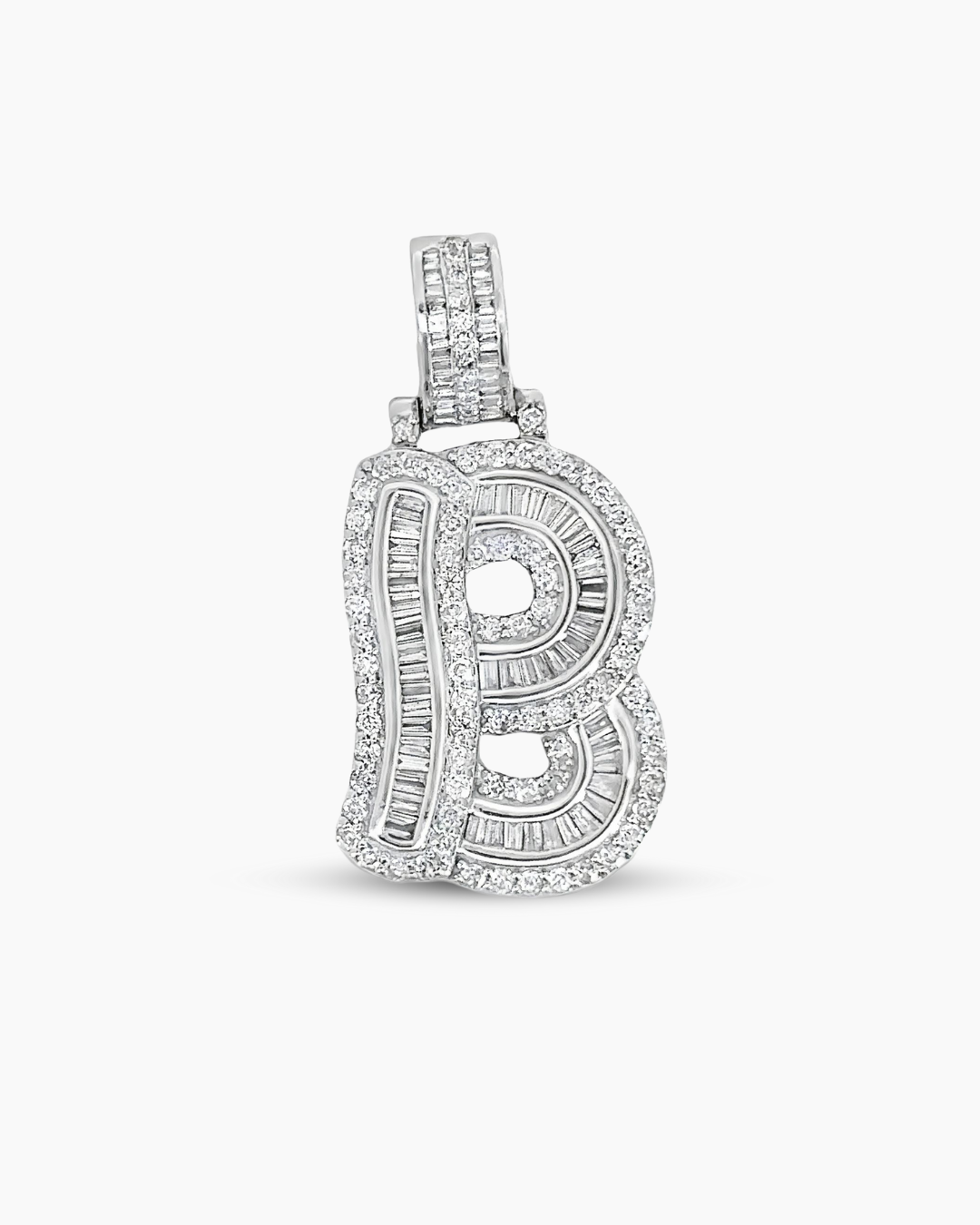 10KT White Gold ' B ' Letter Pendant