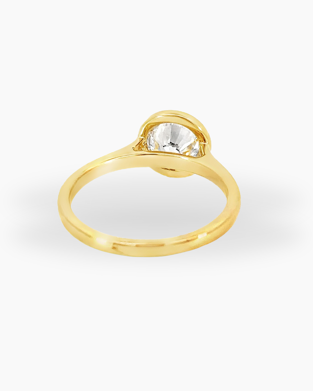 1.50 CT 14KT Yellow Gold Bezel Set Ring