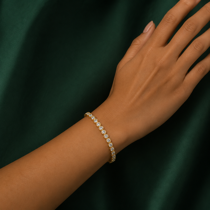 Bezel Lab Grown Diamond Tennis Bracelet