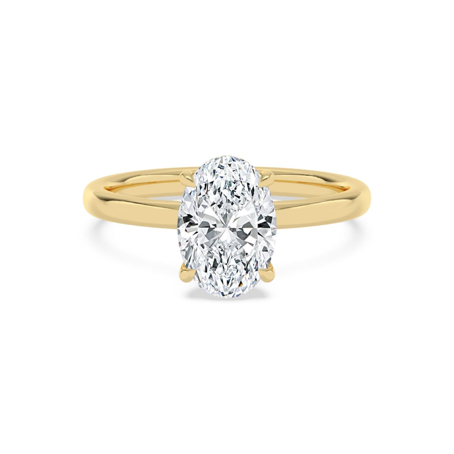 SIA 2 CT Labgrown Diamond Solitaire Engagement Ring with Hidden Halo