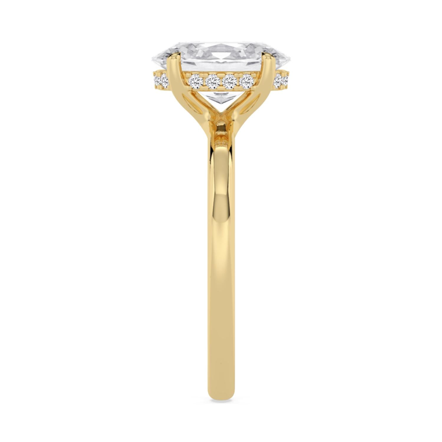 SIA 2 CT Labgrown Diamond Solitaire Engagement Ring with Hidden Halo