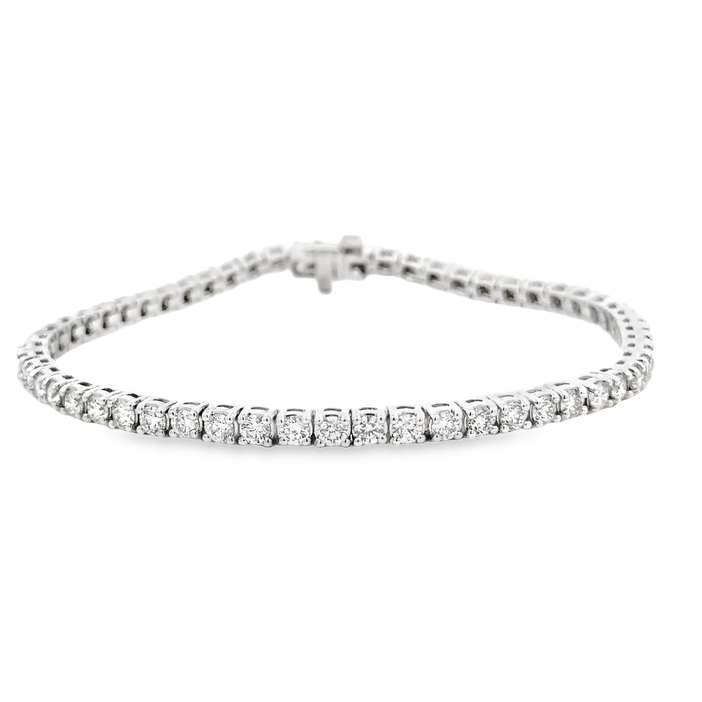 10KT WHITE GOLD NATURAL DIAMOND TENNIS BRACELET