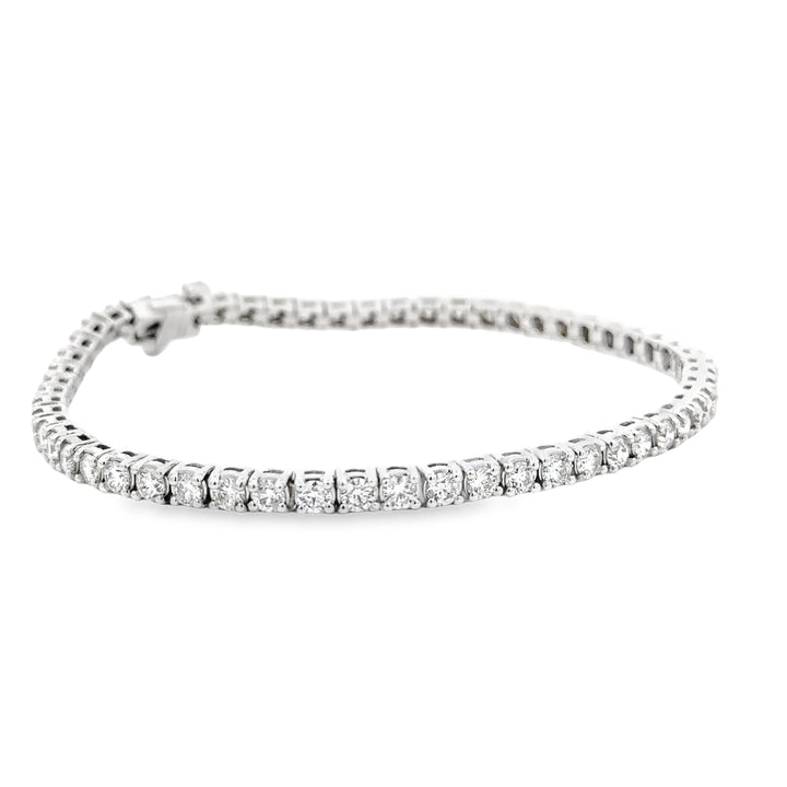 10KT WHITE GOLD NATURAL DIAMOND TENNIS BRACELET