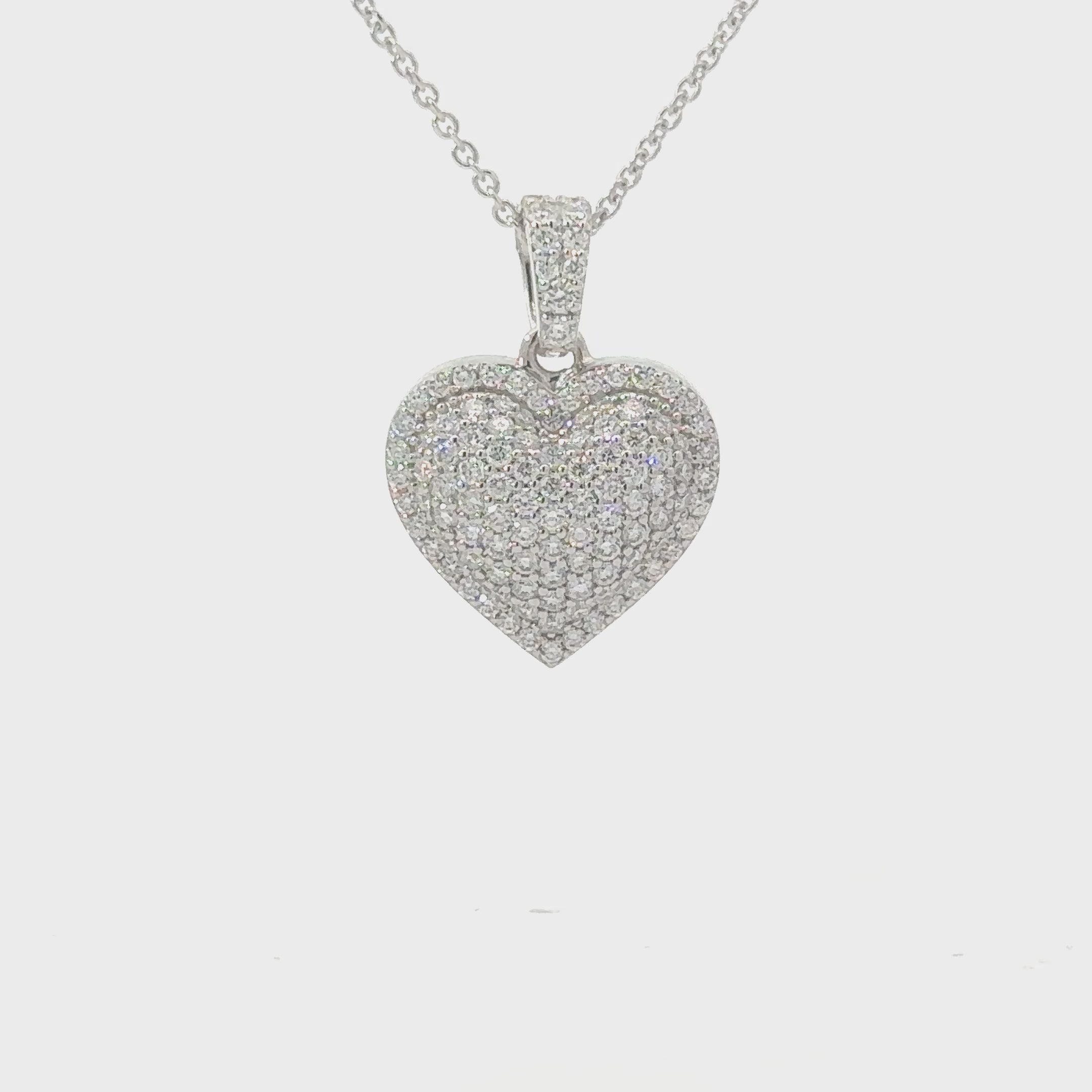 14KT WHITE GOLD HEART PENDANT