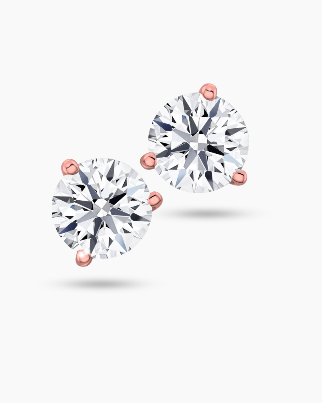 14KT Rose Gold Martini 1.00ct Lab Grown Diamond Stud Earring