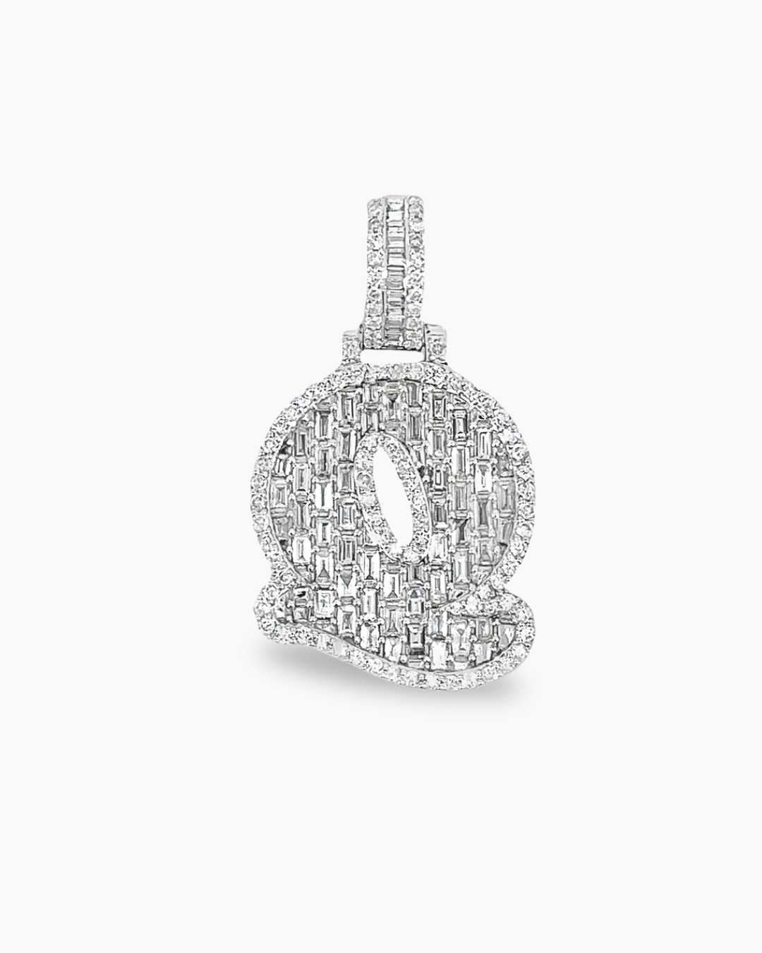 14KT White Gold ' Q ' Letter Pendant